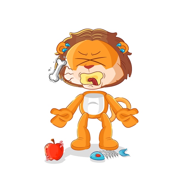 Lion burp mascot cartoon vector