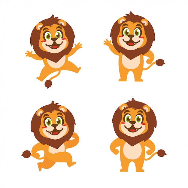 Lion cartoon character fun mascot