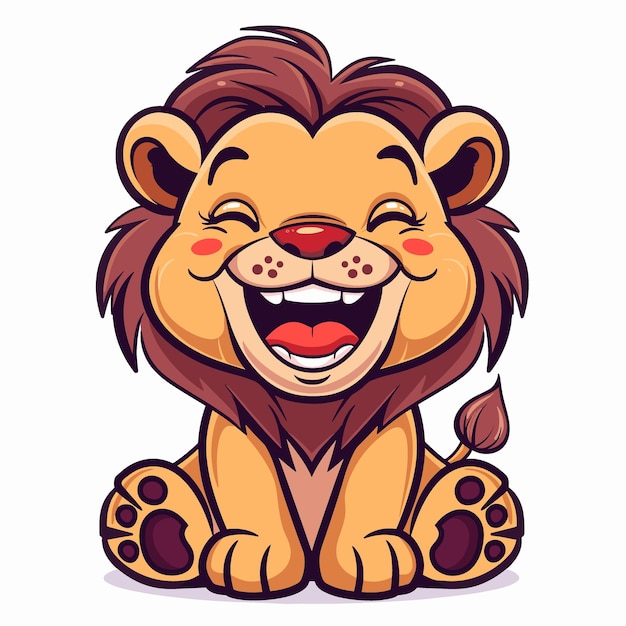 Lion cartoon character vector illustration isolated on white background