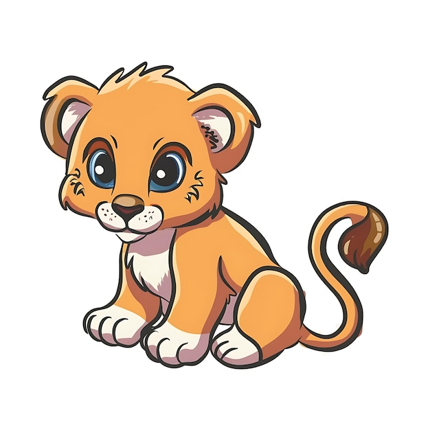 a lion cartoon cub vector