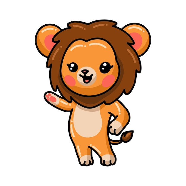 Vector lion cartoon presenting isolated on white