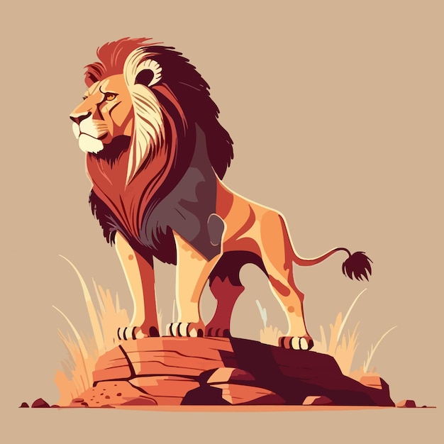 Lion cartoon vector illustration