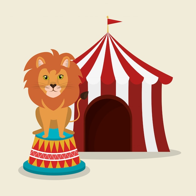 Lion at the circus