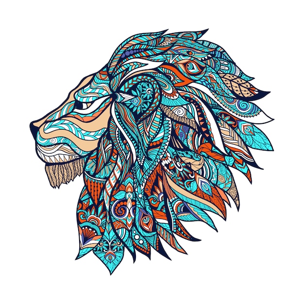 Lion colored illustration