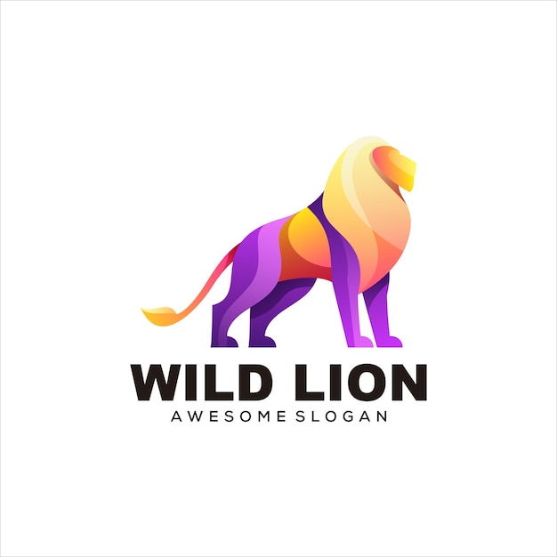 Lion colorful logo vector illustration