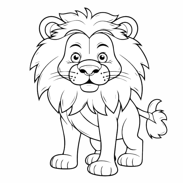 Vector lion for coloring book or coloring page for kids vector clipart