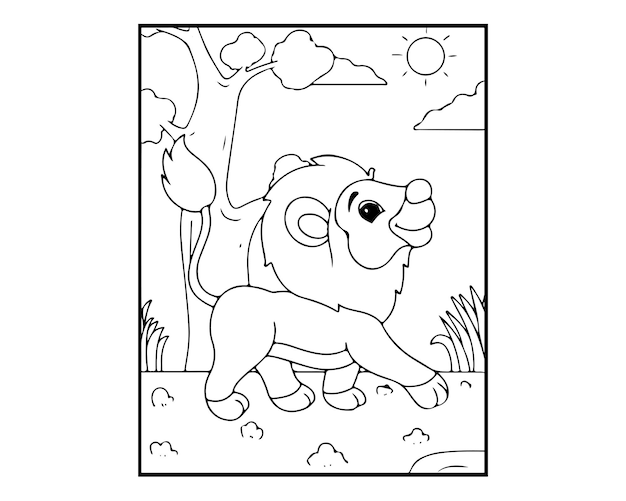 Lion Coloring Page voor kinderen 011