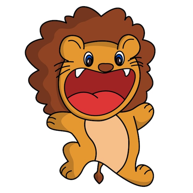 Vector lion coloring vector cartoon design on white background