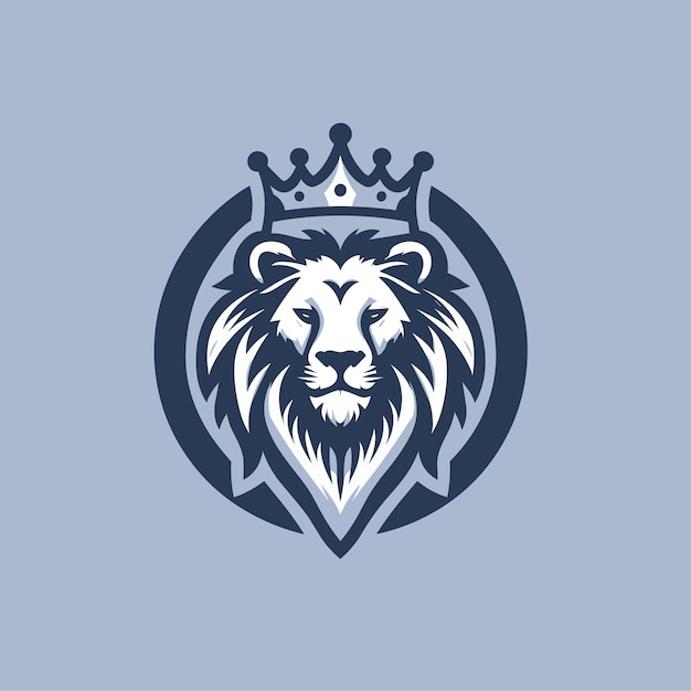 Vector lion crown logo