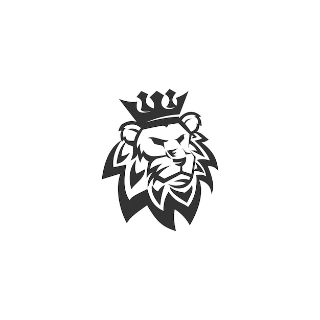 Лев корона шаблон иллюстрации эмблема талисман изолированные