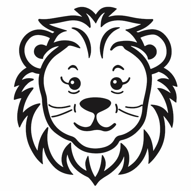 lion cub black and white logo