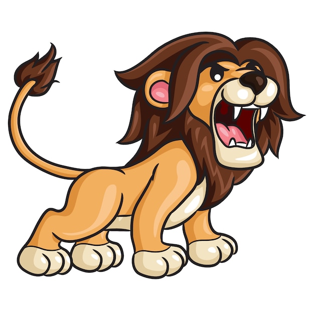 Vector lion cute cartoon