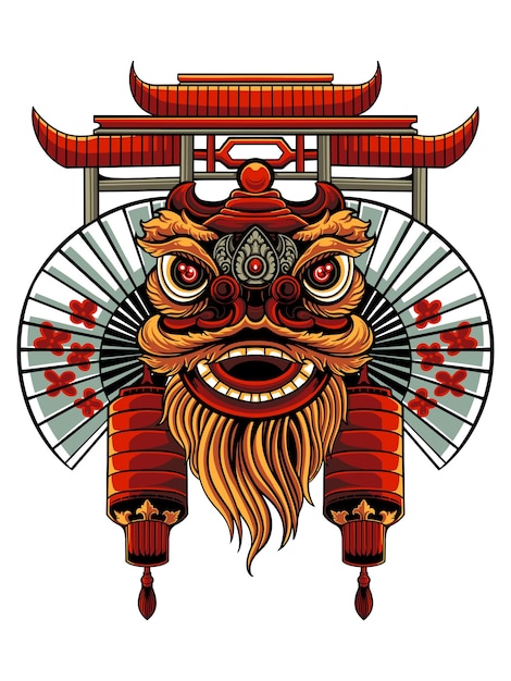 Lion dance design vector