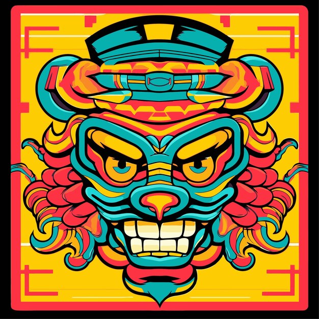 Lion dance head design