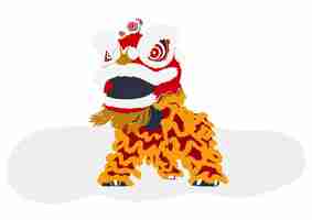 Vector lion dance for lunar year