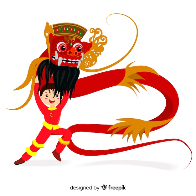 Vector lion dance