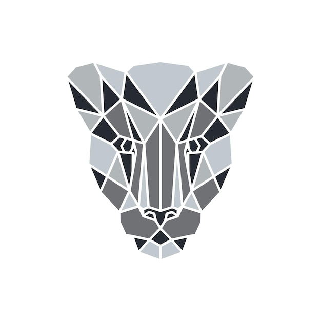 lion design logo, polygonal geometric style template Vector illustration