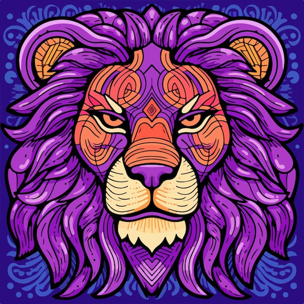 Vector lion doodle