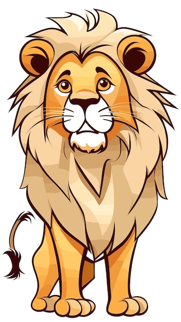 Lion drawing cartoon artwork vector