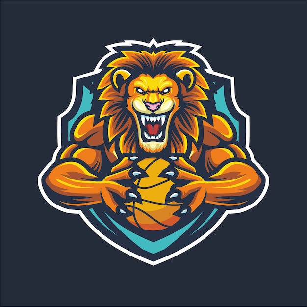 Lion Esport Logo mascot for basketball