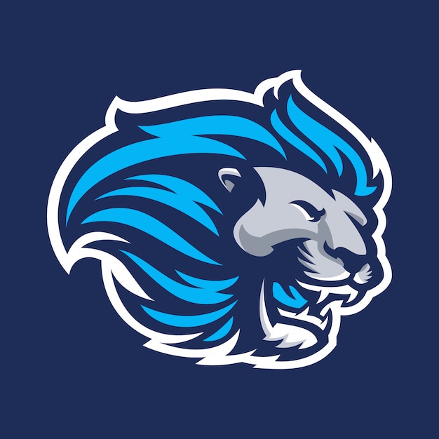 Lion for esport and sport mascot logo isolated