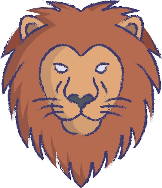 Lion face hand drawn vector illustration