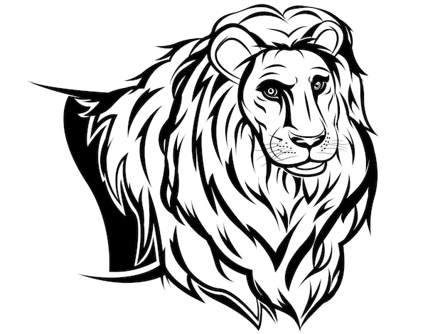 Lion face. Lion head, Sketchy, graphical Vintage style