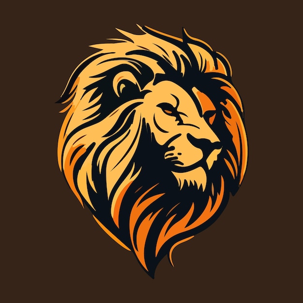 Lion face mascot vector illustration