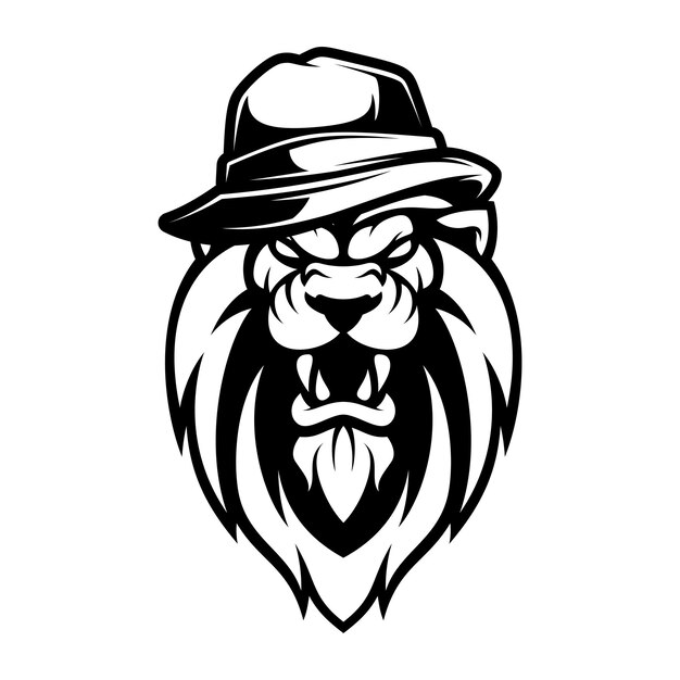 Lion Fedora Hat Outline (in het Engels)