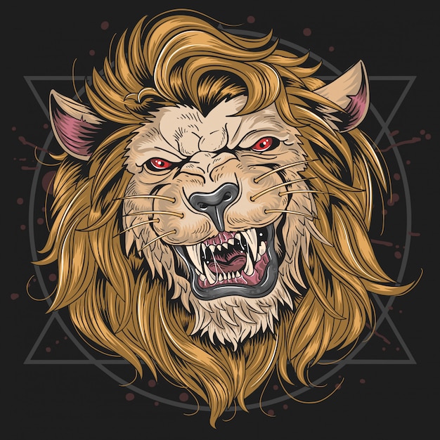 Lion fierce head