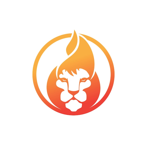 Lion fire vector logo ontwerpsjabloon