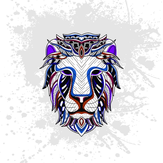 Vector lion from abstract decorative pattern