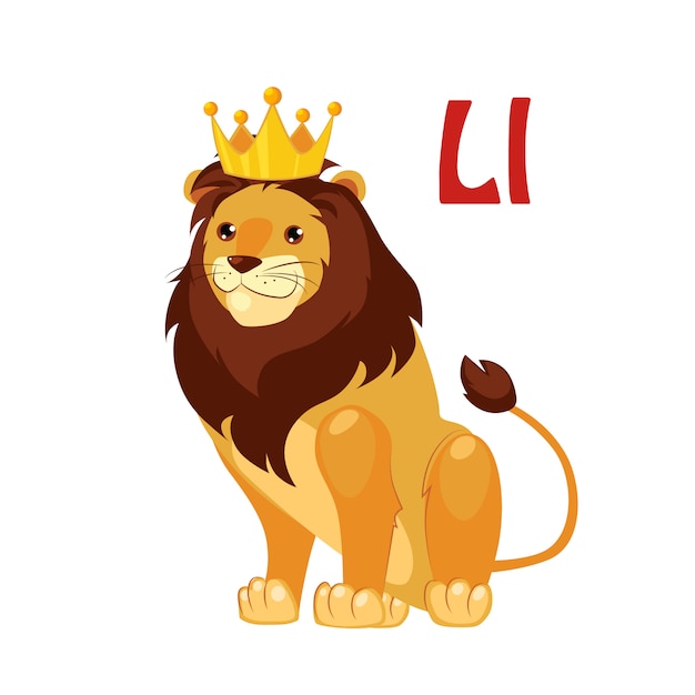 Lion. Funny Alphabet, Animal  