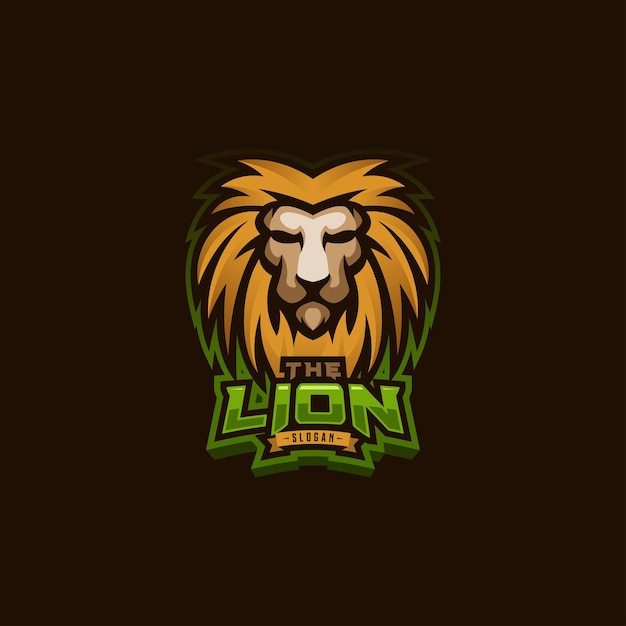 Vector lion gaming mascot logo