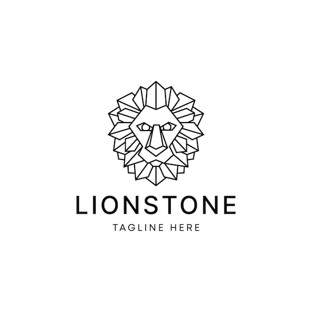 Lion gemstone logo template vector