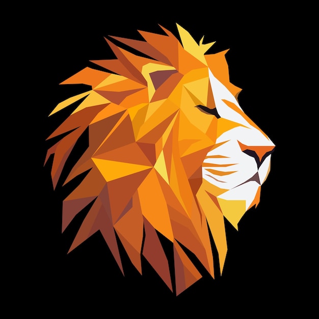 Vector lion geometric logo