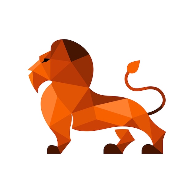 Vector lion geometric logo