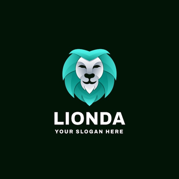 Vettore illustrazione dell'icona vettoriale del logo lion gradient