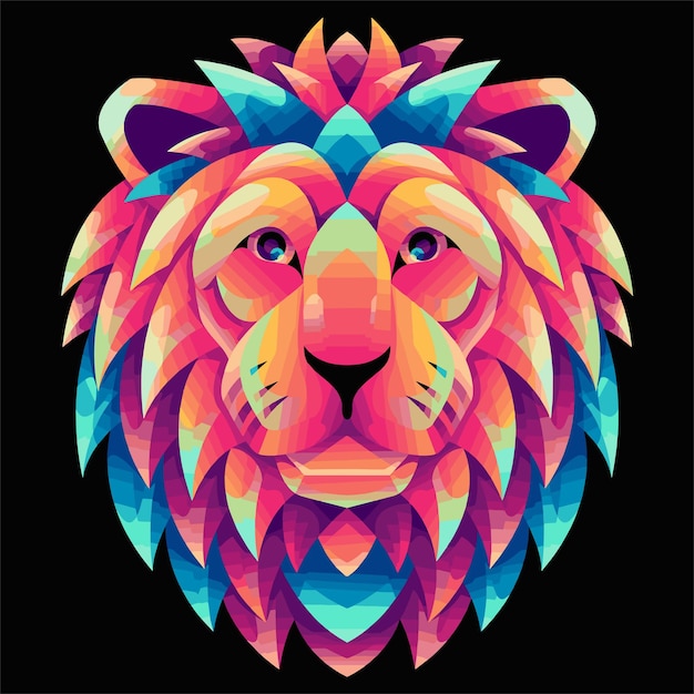 Lion Gradient Logo Vector illustration Artwork