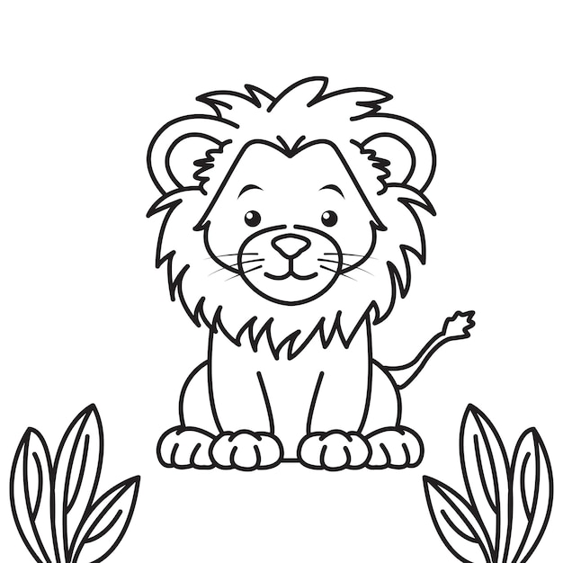 LION BEHIND THE GRASS VECTOR