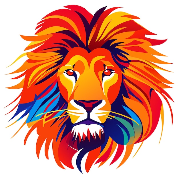 ライオンの頭の抽象的なカラフルなイラストベクトル