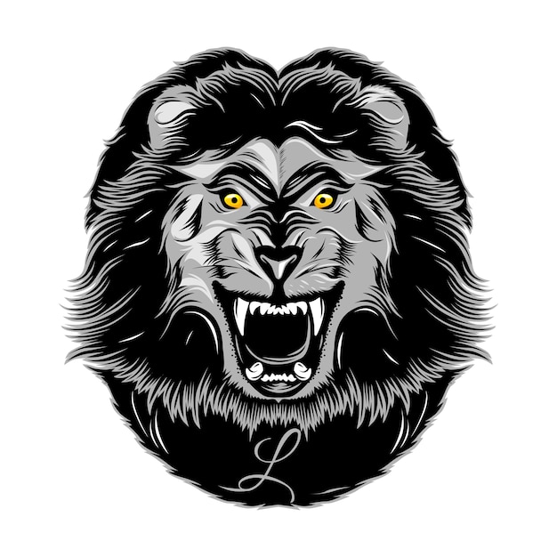 Vector lion head art