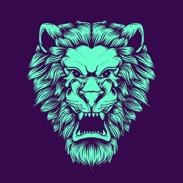 Lion head artwork illustration