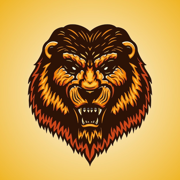 Lion head character mascot