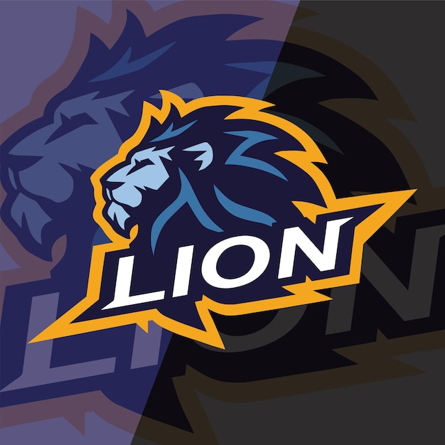 Lion head cool logo mascot esports game sports vector design template