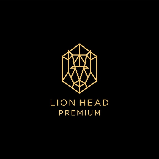 LIon head design icon logo template