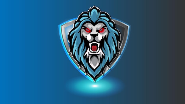 Vettore testa di leone esport mascotte logo design