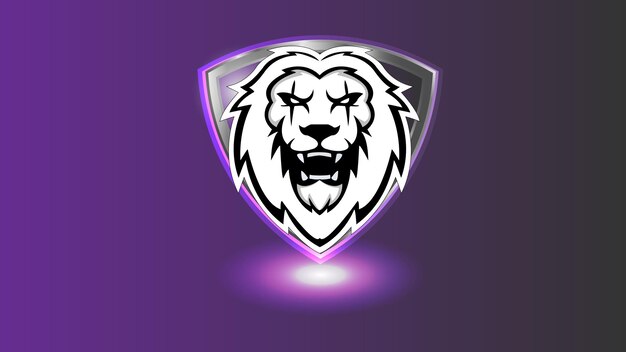 Lion head esport mascot logo design