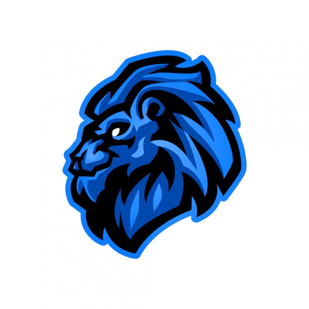 Vector lion head esports mascot logo template for various activity