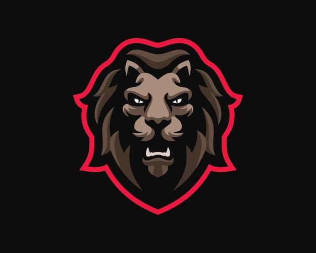 Вектор Логотип киберспортивного талисмана lion head